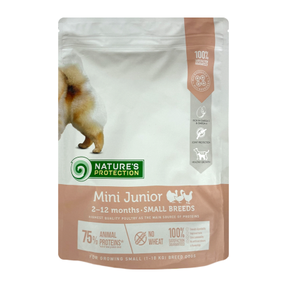 Сухий Корм Nature's Protection для Собак Nature's Protection Mini Junior Small Breeds Домашня Птиця 500g - Retromagaz