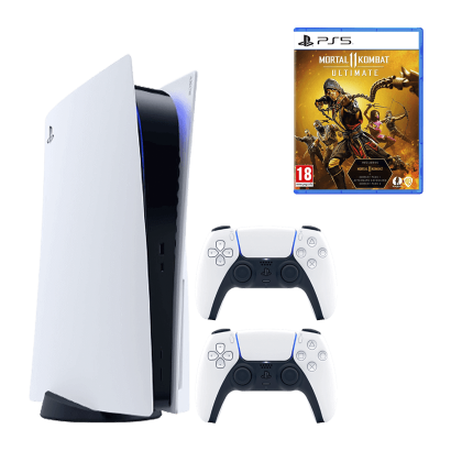 Набор Консоль Sony PlayStation 5 Blu-ray 825GB White Б/У  + Геймпад Беспроводной DualSense + Игра Mortal Kombat 11 Ultimate Edition Русские Субтитры - Retromagaz