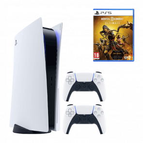 Набор Консоль Sony PlayStation 5 Blu-ray 825GB White Б/У  + Геймпад Беспроводной DualSense + Игра Mortal Kombat 11 Ultimate Edition Русские Субтитры