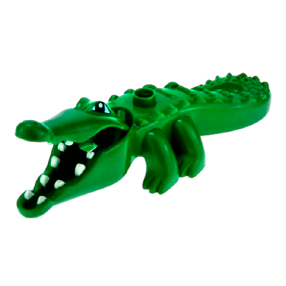 Фигурка Lego Animals Alligator Crocodile Large with Opening Jaw and Narrow Snout Duplo 53915c01 1 Green Б/У - Retromagaz