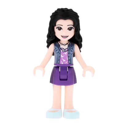 Фигурка Lego Girl Emma Dark Purple Skirt Friends frnd294 Б/У - Retromagaz