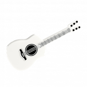 Мистецтво Lego Guitar Acoustic with Silver Strings Black Tuning Knobs Pattern 25975pb02 6273949 White Б/У - Retromagaz