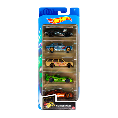 Машинка Базовая Hot Wheels 5шт '68 Corvette / Ford Escort RS / Datsun 510 Wagon  / Dodge Viper / Porsche 934 Nightburnerz 1:64 GTN47 Tan - Retromagaz