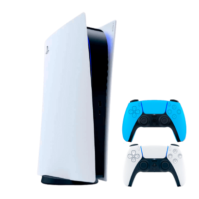 Набор Консоль Sony PlayStation 5 Digital Edition 825GB White Новый + Геймпад Беспроводной DualSense Ice Blue - Retromagaz