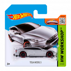 Машинка Базовая Hot Wheels Tesla Model S Workshop 1:64 CFH03 Silver - Retromagaz