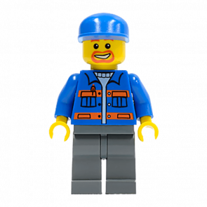 Фигурка Lego Construction 973pb0551 Blue Cap Beard around Mouth City cty0141 Б/У