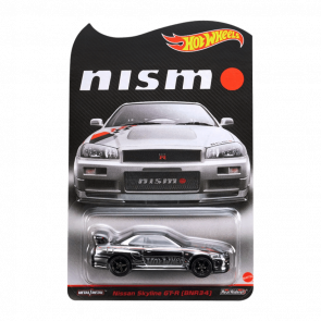 Машинка Premium Hot Wheels Nissan Skyline GT-R (BNR34) Red Line Club RLC 1:64 HGK73 Silver - Retromagaz