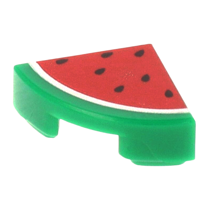 Плитка Lego Круглая Декоративная 4шт Quarter with Red Watermelon Pattern 1 x 1 25269pb002 6151225 Green Б/У - Retromagaz