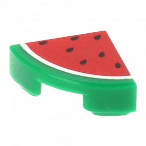 Плитка Lego Круглая Декоративная 4шт Quarter with Red Watermelon Pattern 1 x 1 25269pb002 6151225 Green Б/У - Retromagaz