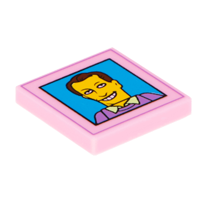 Плитка Lego Декоративная Groove with Simpsons Smiling Male Character Photograph Pattern 2 x 2 3068bpb0925 6109316 Bright Pink Б/У - Retromagaz