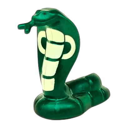 Фигурка Lego Земля Snake Cobra with Tan and Black Pattern Animals 18824pb01 1 6093852 Dark Green Б/У - Retromagaz