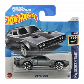 Машинка Базовая Hot Wheels '68 Ice Dodge Charger Fast & Furious Screen Time 1:64 HTB34 Grey