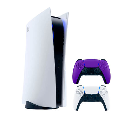 Набор Консоль Sony PlayStation 5 Blu-ray 825GB White Новый + Геймпад Беспроводной DualSense Purple - Retromagaz