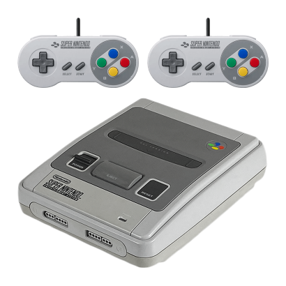 Набор Консоль Nintendo SNES FAT Europe Light Grey Б/У + Геймпад Проводной Grey 2.2m 2 шт Б/У - Retromagaz