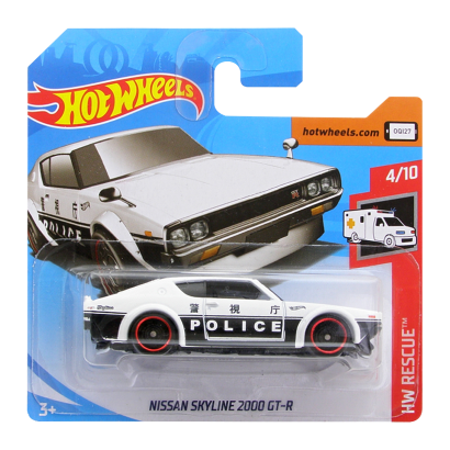 Машинка Базовая Hot Wheels Nissan Skyline 2000 GT-R Police Rescue 1:64 FYC81 White - Retromagaz