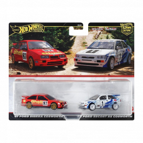 Машинка Premium Hot Wheels 2шт '87 Ford Sierra Cosworth / '93 Escort RS 2-Packs 1:64 HRR73 Red