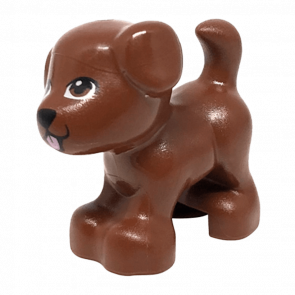 Фігурка Lego Земля Dog Friends Puppy Dash Standing with Black Nose and Mouth Animals 93088pb07 34010pb07 1 6213562 Reddish Brown Б/У - Retromagaz