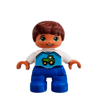 Фигурка Lego Boy Blue Legs White Top Duplo 47205pb055 Б/У - Retromagaz