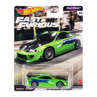 Машинка Premium Hot Wheels '95 Mitsubishi Eclipse Fast & Furious 1:64 GRL73 Green - Retromagaz