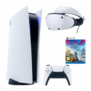 Набор Консоль Sony PlayStation 5 Blu-ray 825GB White Новый + Очки Виртуальной Реальности Проводной VR2 + Игра Horizon Call of the Mountain Русские Субтитры Digital Code