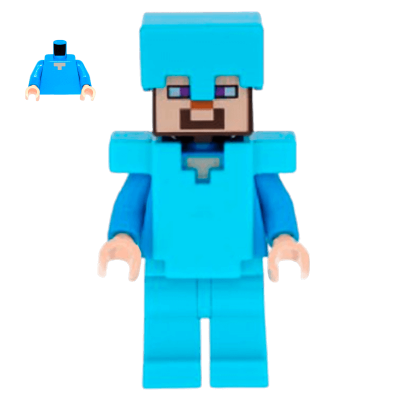 Фигурка Lego Minecraft Steve Medium Azure Helmet and Armor Games min015 1 Б/У - Retromagaz