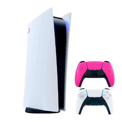 Набор Консоль Sony PlayStation 5 Digital Edition 825GB White Новый + Геймпад Беспроводной DualSense Pink - Retromagaz