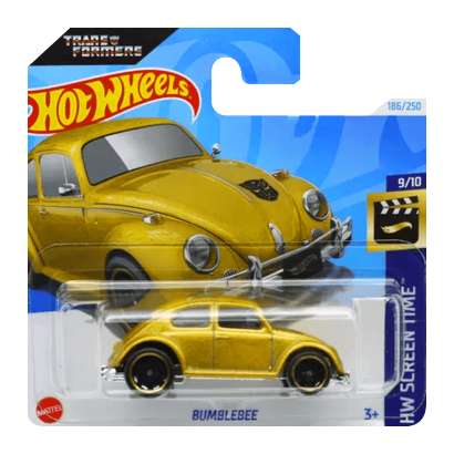 Машинка Базова Hot Wheels Beetle Bumblebee Transformers Screen Time 1:64 HTF09 Gold - Retromagaz