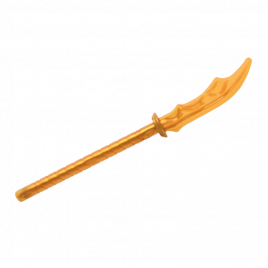 Оружие Lego Меч Naginata with Marbled Trans-Orange Pattern 41159pb02 6267178 6268404 Pearl Gold Б/У - Retromagaz