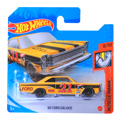 Машинка Базова Hot Wheels '65 Ford Galaxie Treasure Hunts Muscle Mania 1:64 GTC98 Yellow - Retromagaz