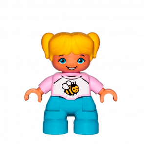 Фигурка Lego Girl Dark Azure Legs White and Bright Pink Top Duplo 47205pb059 Б/У - Retromagaz