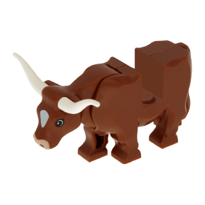 Фигурка Lego Земля Cow with Pink Muzzle and White Spot on Head Pattern Animals 64452pb01c02 Reddish Brown Б/У - Retromagaz