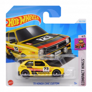 Машинка Базова Hot Wheels '73 Honda Civic Custom Compact Kings 1:64 HTC19 Yellow - Retromagaz