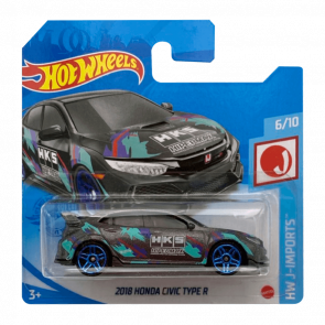 Машинка Базова Hot Wheels 2018 Honda Civic Type R HKS J-Imports 1:64 GTB06 Grey