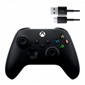 Геймпад Беспроводной Microsoft Xbox Series Controller + Кабель USB Type-C Carbon Black Новый - Retromagaz