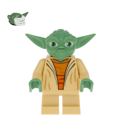 Фигурка Lego Джедай Yoda Clone Wars White Hair Torso with Back Printing Star Wars sw0446 1 Б/У - Retromagaz