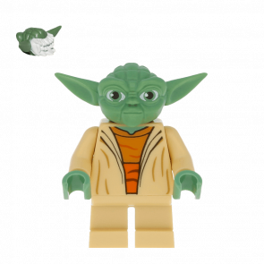 Фигурка Lego Джедай Yoda Clone Wars White Hair Torso with Back Printing Star Wars sw0446 1 Б/У - Retromagaz