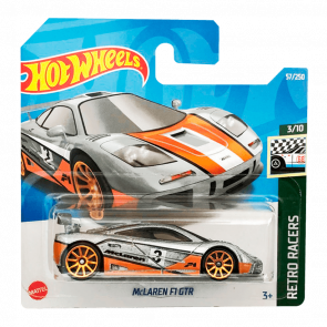 Машинка Базовая Hot Wheels McLaren F1 GTR Retro Racers 1:64 HCX86 Silver - Retromagaz