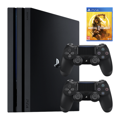 Набор Консоль Sony PlayStation 4 Pro CUH-72xx 1TB Black Б/У  + Игра Mortal Kombat 11 Русские Субтитры + Геймпад Беспроводной DualShock 4 Version 2 - Retromagaz