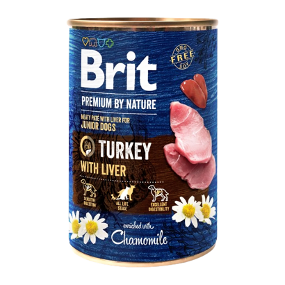 Влажный Корм для Собак Brit Premium By Nature Junior Индейка 400g - Retromagaz