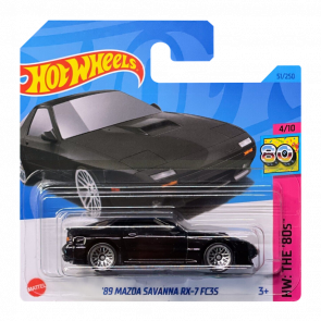 Машинка Базовая Hot Wheels '89 Mazda Savanna RX-7 FC3S The `80S 1:64 HKJ62 Black - Retromagaz