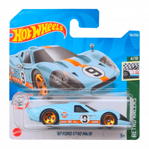 Машинка Базова Hot Wheels '67 Ford GT40 Mk.IV Gulf Retro Racers 1:64 HCT72 Light Blue