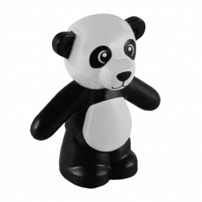 Фигурка Lego Земля Teddy Bear with White Head and Stomach Panda Pattern Animals 98382pb003 1 6057742 6298991 Black Б/У