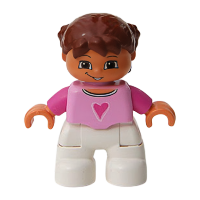 Фигурка Lego Girl Child White Legs Bright Pink Top Duplo 47205pb008 Б/У - Retromagaz