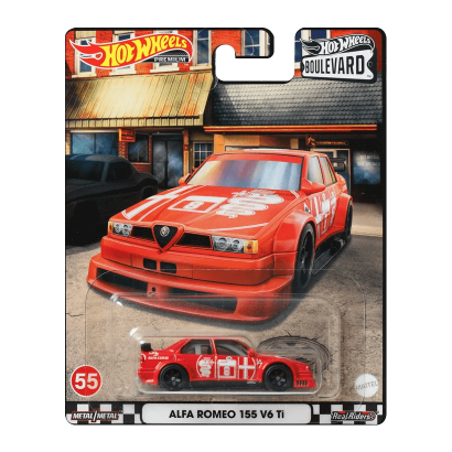 Машинка Premium Hot Wheels Alfa Romeo 155 V6 Ti Boulevard 1:64 HCP34 Red - Retromagaz