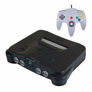 Набор Консоль Nintendo N64 FAT Europe Charcoal Grey Б/У + Геймпад Проводной RMC Grey 1.7m Новый - Retromagaz