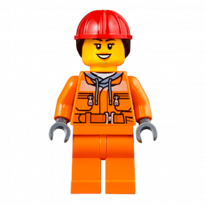 Фигурка Lego Construction 973pb1895 Worker Red Helmet with Long Hair City cty0528 Б/У - Retromagaz