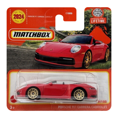 Машинка Большой Город Matchbox Porsche 911 Carrera Cabriolet Highway 1:64 HVN24 Red - Retromagaz