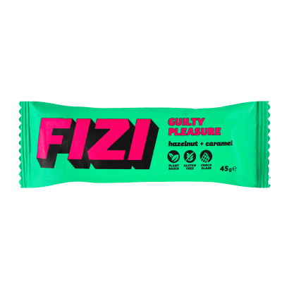 Батончик Fizi Шоколадный Guilty Pleasure Hazelnut & Caramel 45g - Retromagaz