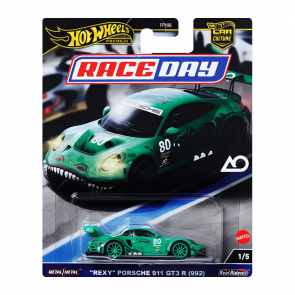 Машинка Premium Hot Wheels "Rexy" Porsche 911 GT3 R (992) Race Day 1:64 HRV72 Green