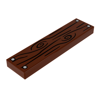 Плитка Lego Декоративна Wood Grain and 4 Nails Pattern 1 x 4 2431pb243 6005735 6022445 Reddish Brown Б/У - Retromagaz